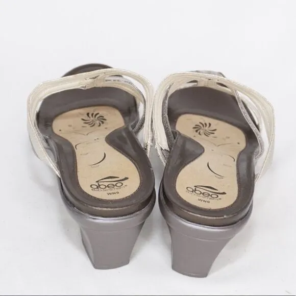 Abeo Glynis Metallic Slip On Wedge Sandals, Size 9