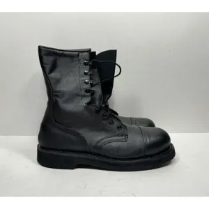 Addison Shoe Company Black Leather Steel Toe Combat Boots Men's Size 9.5 N