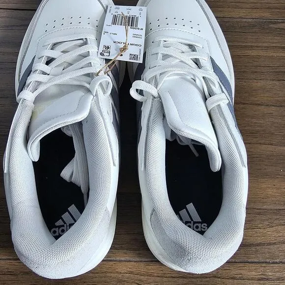 Adidas  Court block Athletic Low Top Sneakers White/Gray IF6506 Men's 8.5