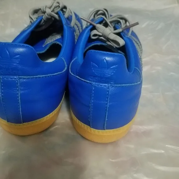 Adidas drew blue gray leather low top rare sneakers