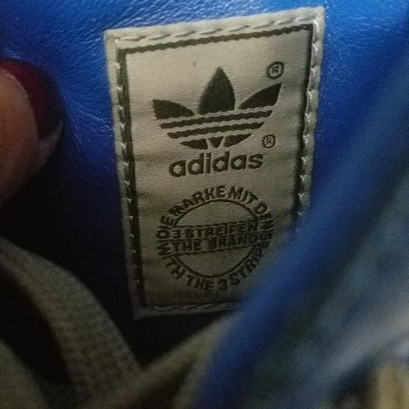 Adidas drew blue gray leather low top rare sneakers