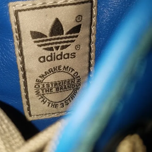 Adidas drew blue gray leather low top rare sneakers
