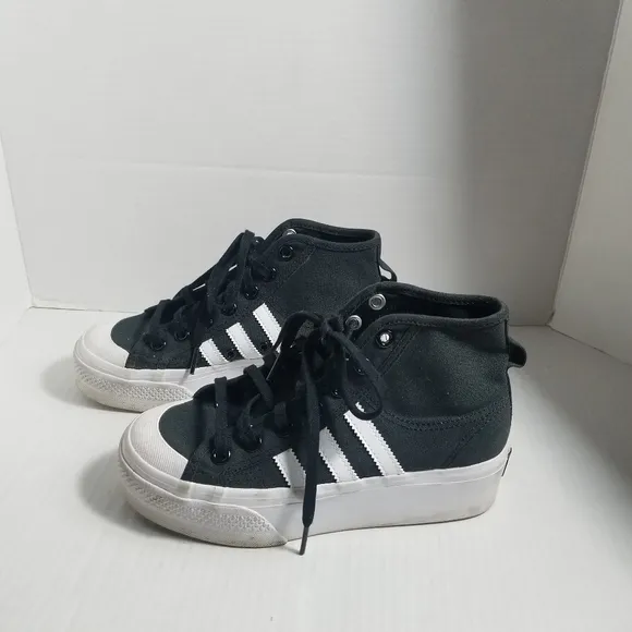 ADIDAS GIRL'S NIZZA ORTHOLITE PLATFORM SNEAKERS SIZE 4
