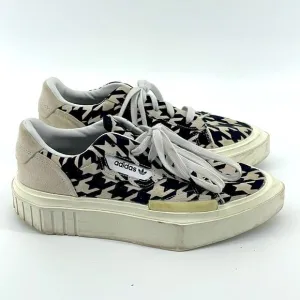 Adidas HyperSleek houndstooth platform pointed toe suede sneakers sz 7.5