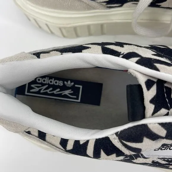 Adidas HyperSleek houndstooth platform pointed toe suede sneakers sz 7.5
