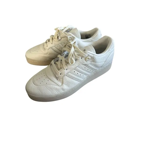 ADIDAS Men’s Rivalry Low Lux White Leather Sneakers Size 12