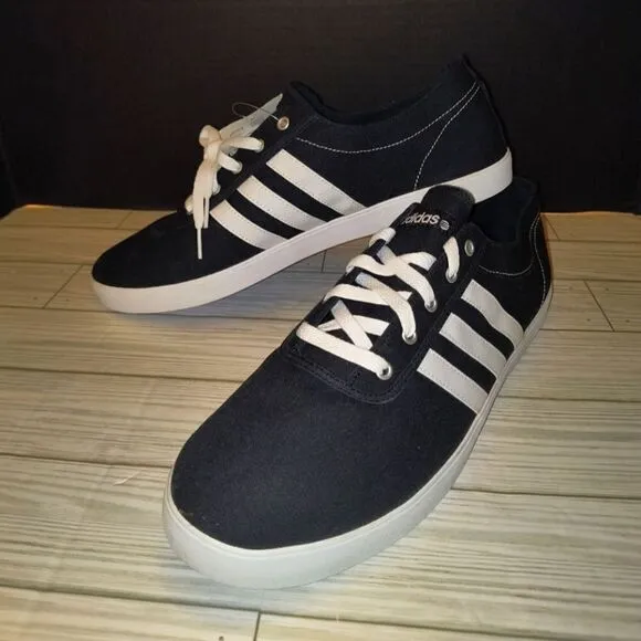 Adidas Neo Label Easy Vulc Low Top Lace Up Black &amp; White Sneakers Men Size 13