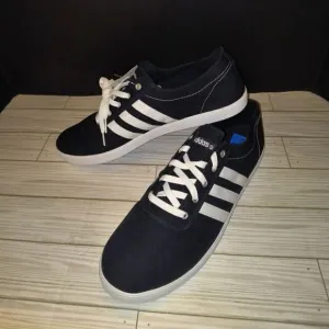 Adidas Neo Label Easy Vulc Low Top Lace Up Black &amp; White Sneakers Men Size 13
