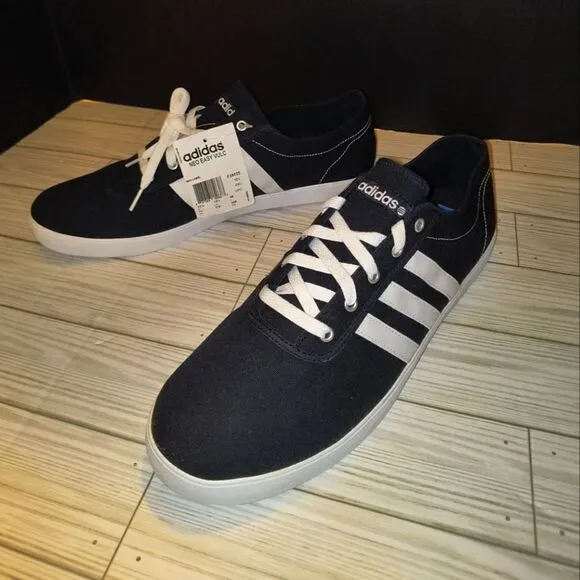 Adidas Neo Label Easy Vulc Low Top Lace Up Black &amp; White Sneakers Men Size 13