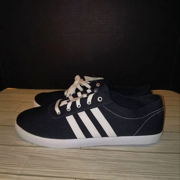 Adidas Neo Label Easy Vulc Low Top Lace Up Black &amp; White Sneakers Men Size 13