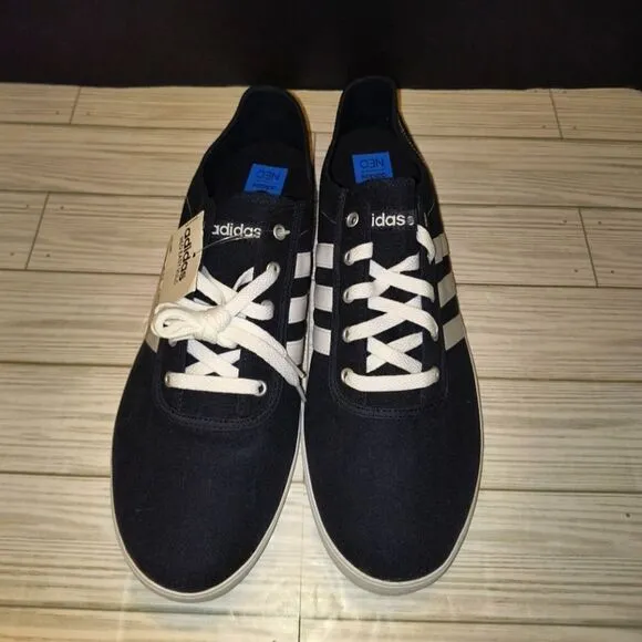 Adidas Neo Label Easy Vulc Low Top Lace Up Black &amp; White Sneakers Men Size 13