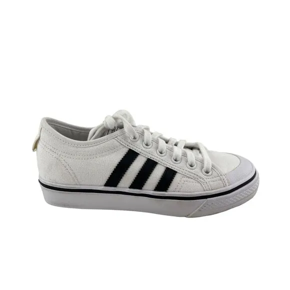 Adidas Nizza J EF5140 Kids Unisex White Lace Up Low Top Sneakers Size 7