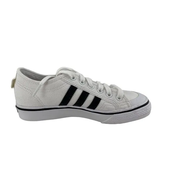 Adidas Nizza J EF5140 Kids Unisex White Lace Up Low Top Sneakers Size 7