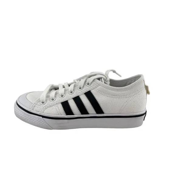 Adidas Nizza J EF5140 Kids Unisex White Lace Up Low Top Sneakers Size 7