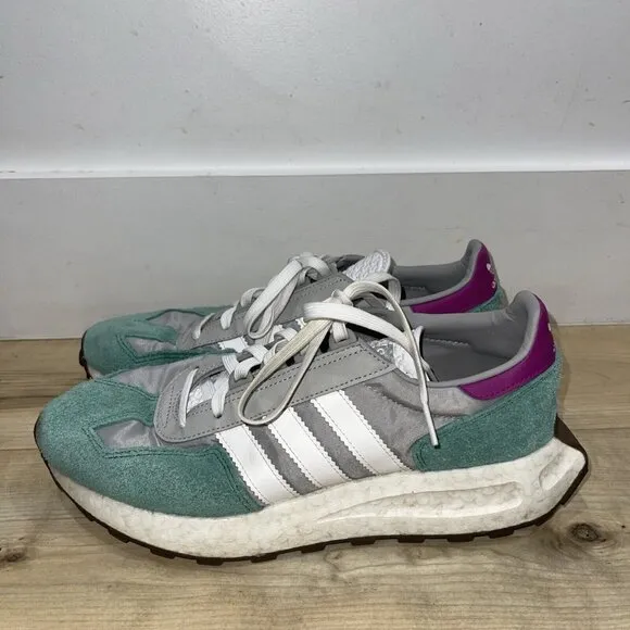 Adidas Retropy E5 Men's 10.5 Gray Collegiate Green Athletic Low Top Sneakers