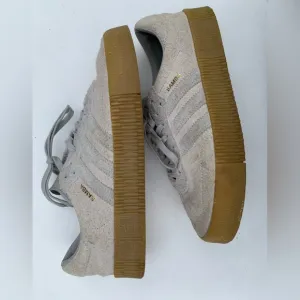 Adidas Sambarose Platforms Suede Grey Gum Sneakers Size 9.5