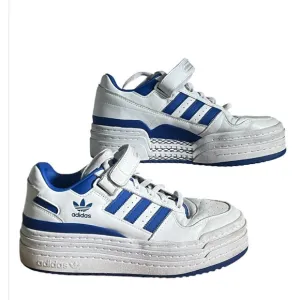 Adidas Triple Platform Low Top White Royal Blue Detail Lace Up Velcro Top 10.5