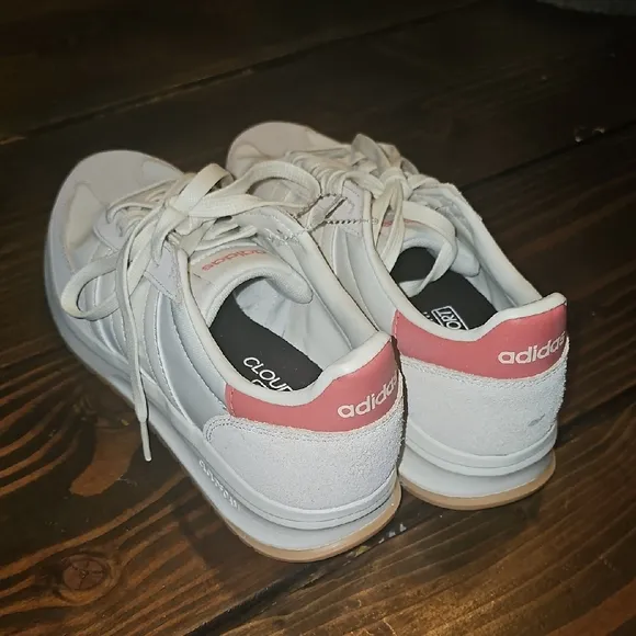 Adidas White and Pink Casual Sneakers