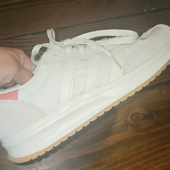 Adidas White and Pink Casual Sneakers