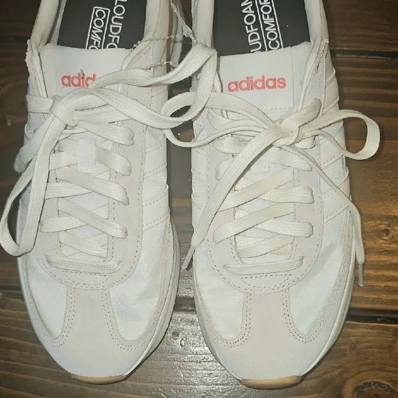 Adidas White and Pink Casual Sneakers