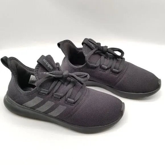 adidas Women Cloudfoam Pure Sneakers Size 6.5 Black Low Top