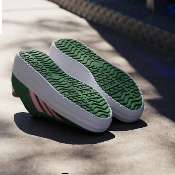 Adidas Women's Green and Pink Sneakers