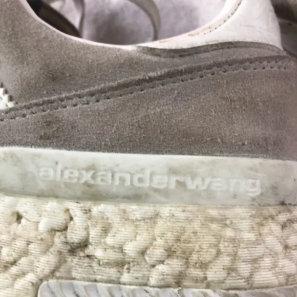 Adidas x Alexander Wang b-ball soccer grey suede leather low top sneakers 7