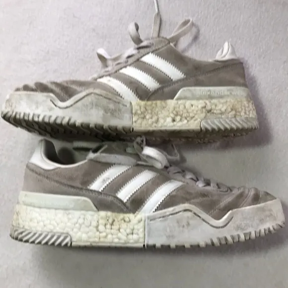 Adidas x Alexander Wang b-ball soccer grey suede leather low top sneakers 7