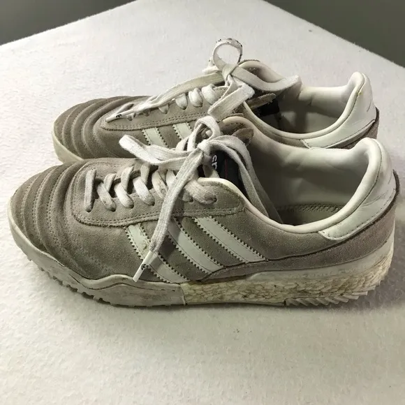 Adidas x Alexander Wang b-ball soccer grey suede leather low top sneakers 7