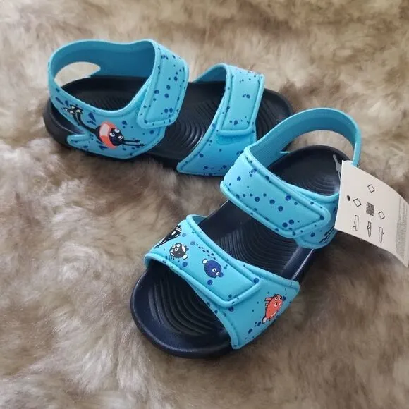 ADIDAS AltaSwim I Toddler Boys Swim Ready Sandals in Blue &amp; Orange Size 11 NEW