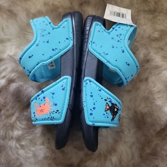 ADIDAS AltaSwim I Toddler Boys Swim Ready Sandals in Blue &amp; Orange Size 11 NEW