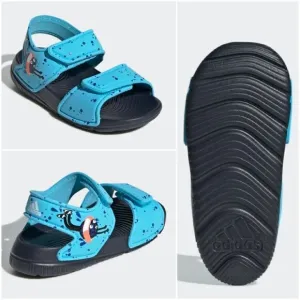 ADIDAS AltaSwim I Toddler Boys Swim Ready Sandals in Blue &amp; Orange Size 11 NEW