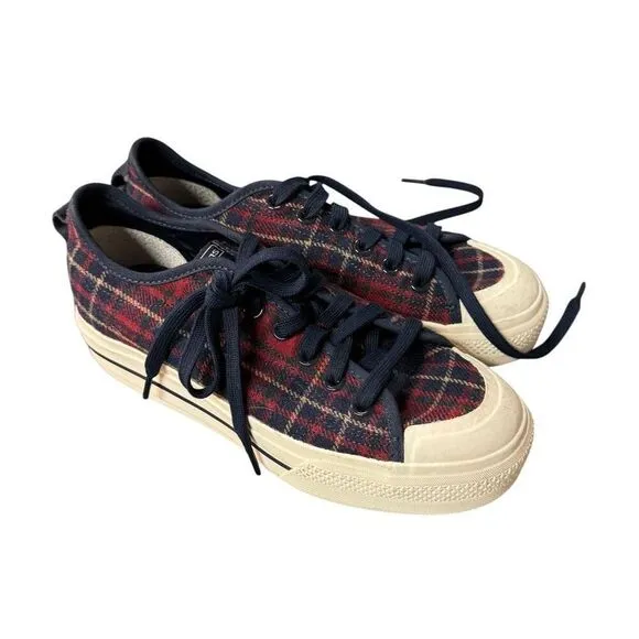 adidas Nizza RF Platform Red Plaid Sneakers size 8 women’s