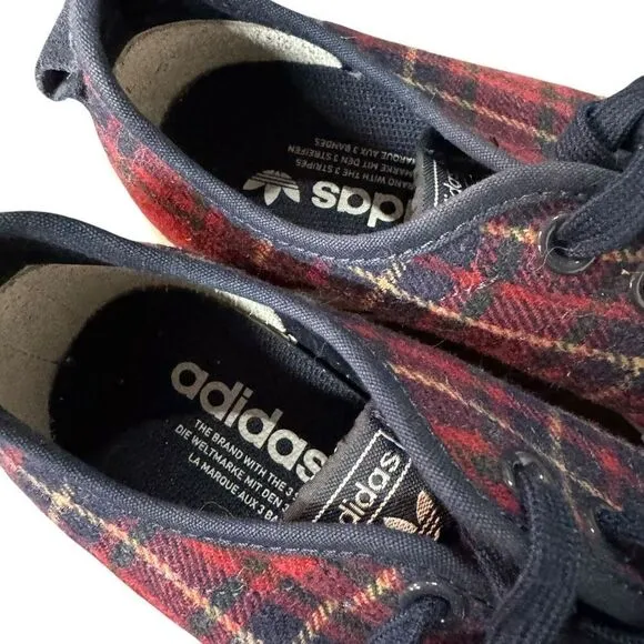 adidas Nizza RF Platform Red Plaid Sneakers size 8 women’s