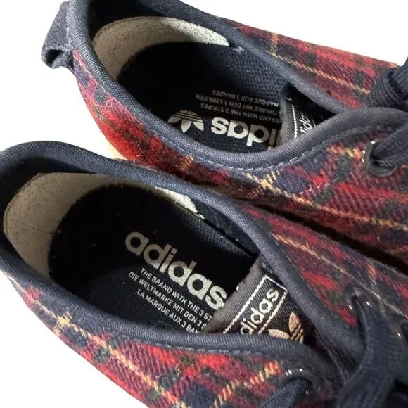 adidas Nizza RF Platform Red Plaid Sneakers size 8 women’s