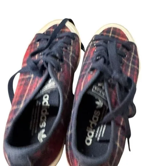 adidas Nizza RF Platform Red Plaid Sneakers size 8 women’s