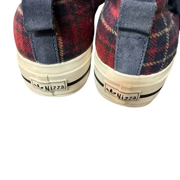 adidas Nizza RF Platform Red Plaid Sneakers size 8 women’s