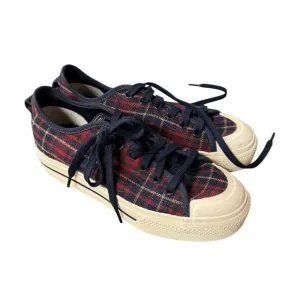 adidas Nizza RF Platform Red Plaid Sneakers size 8 women’s
