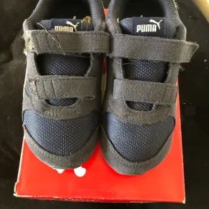 Adorable Puma Blue and Orange Sneakers with Velcro Straps
