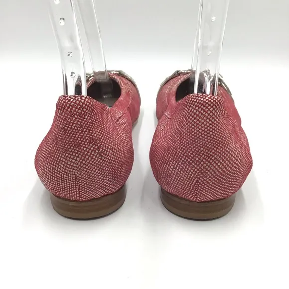 AGL Atillio Giusti Leombruni red leather patent flats EU 38