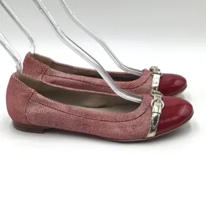 AGL Atillio Giusti Leombruni red leather patent flats EU 38