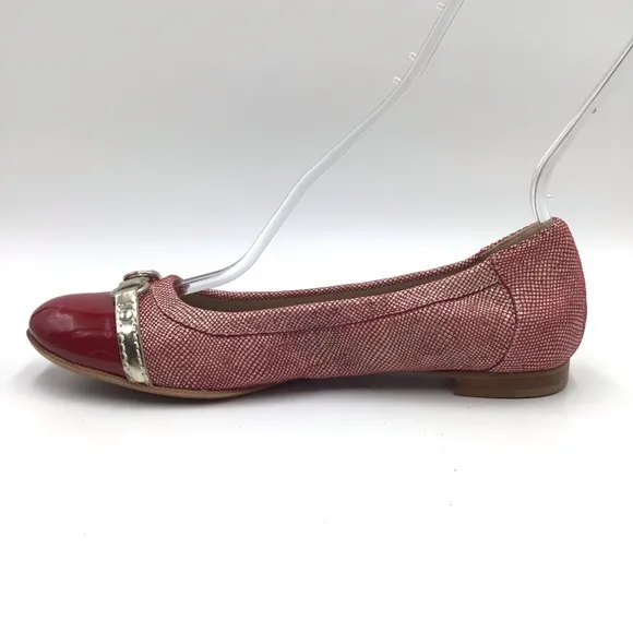 AGL Atillio Giusti Leombruni red leather patent flats EU 38
