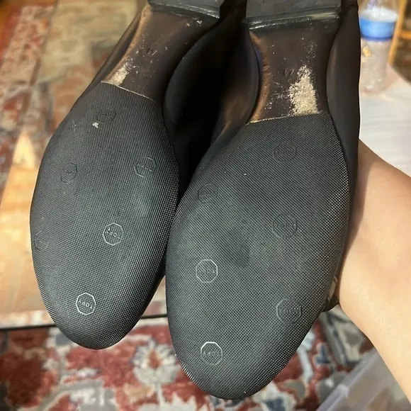 AGL Attilio Giusti Leombruni black cap toe ballet flats, size 41