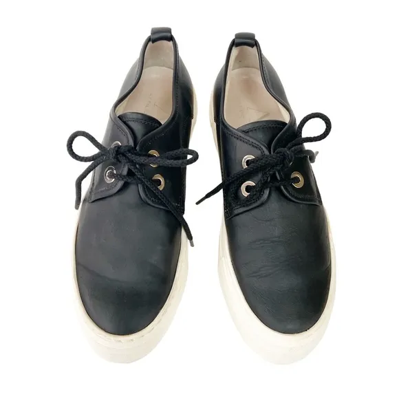 AGL (Attilio Giusti Leombruni) Black Leather Platform Sneakers Size EU36/US5.5-6