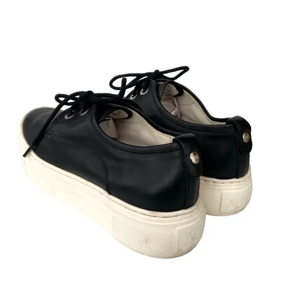 AGL (Attilio Giusti Leombruni) Black Leather Platform Sneakers Size EU36/US5.5-6