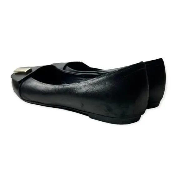 AGL Attilio Giusti Leombruni Black Leather Pointy Flats