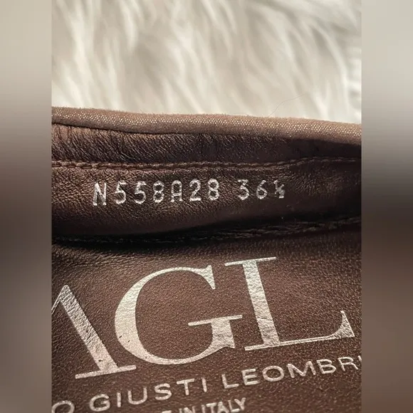 Agl Attilio Giusti Leombruni Cap Toe Chain Ballet Flats Snakeskin Size 6.5