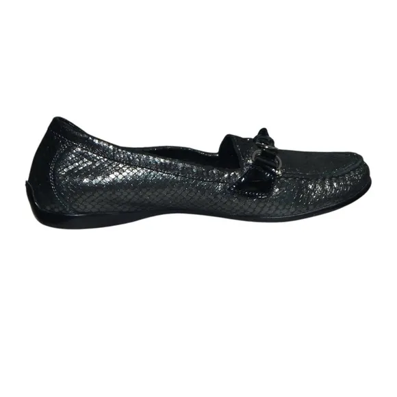 AGL Attilio Giusti Leombruni Jenah Gray Leather Driving Loafers Size 38 /US 8