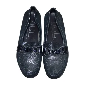AGL Attilio Giusti Leombruni Jenah Gray Leather Driving Loafers Size 38 /US 8