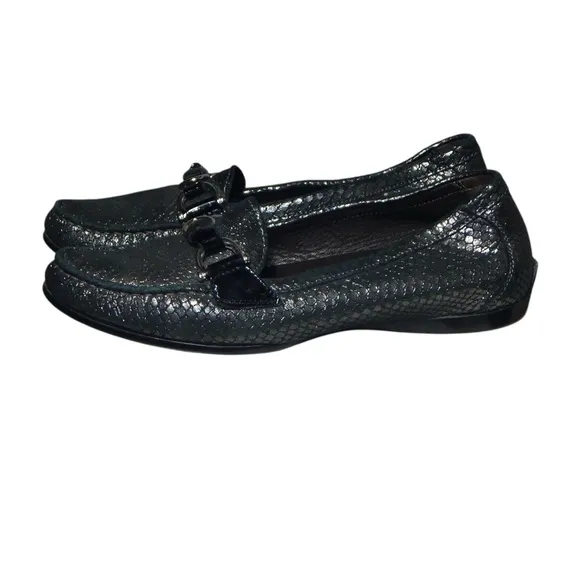 AGL Attilio Giusti Leombruni Jenah Gray Leather Driving Loafers Size 38 /US 8